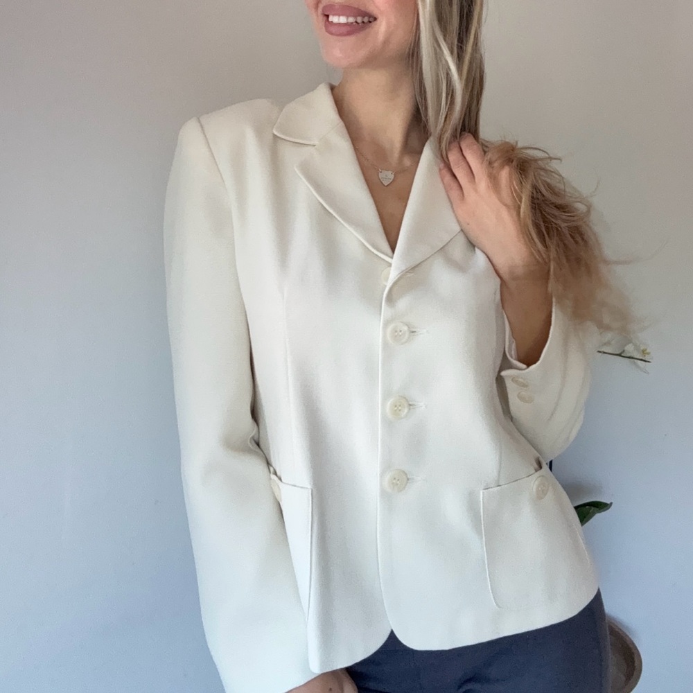 Vintage Norton McNaughton Ivory Blazer Petite Size S – Made in USA – 1980s/1990